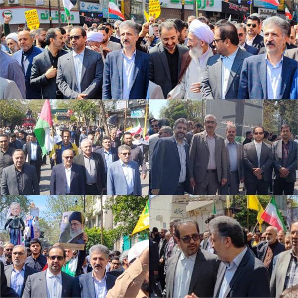 حضور اعضای خانواده ارتباطات در استان مازندران در راهپیمایی روز جهانی قدس