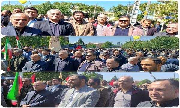 حضور کارکنان حوزه ارتباطات و فناوری اطلاعات در دیار علویان مازندران در راهپیمایی روز جهانی قدس