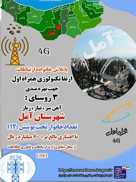 ارتقاء تکنولوژی سه سایت همراه اول در شهرستان آمل استان مازندران