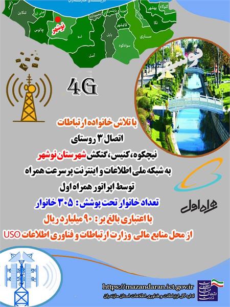 ۳۰۵ خانوار شهرستان نوشهر به شبکه ملی اطلاعات متصل شدند